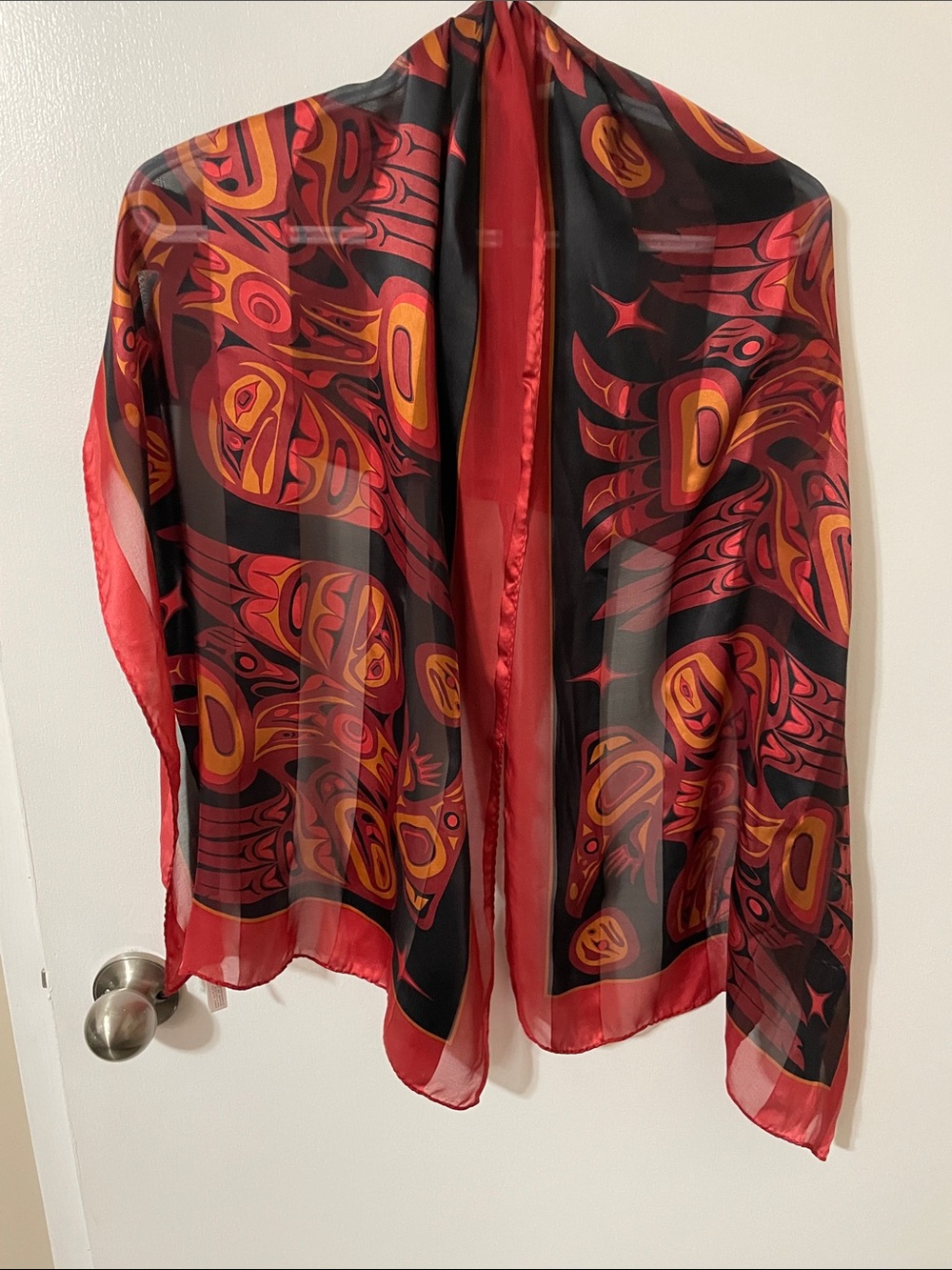 2003 Bill Helin Indigenous Silk Print Scarf